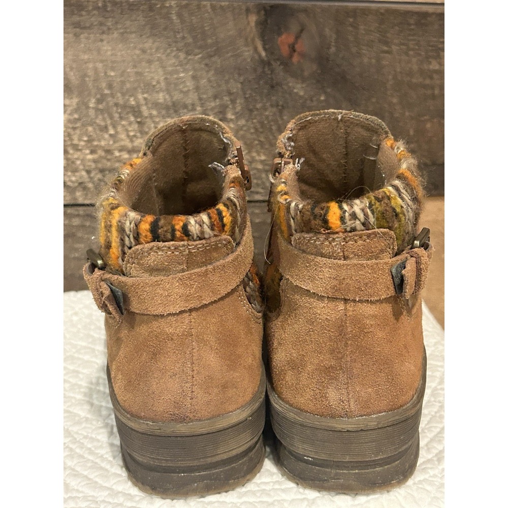 Earth Origins Tate Ankle Boots Booties Size 8 Brown Suede Leather Boho Detail - Picture 5 of 8
